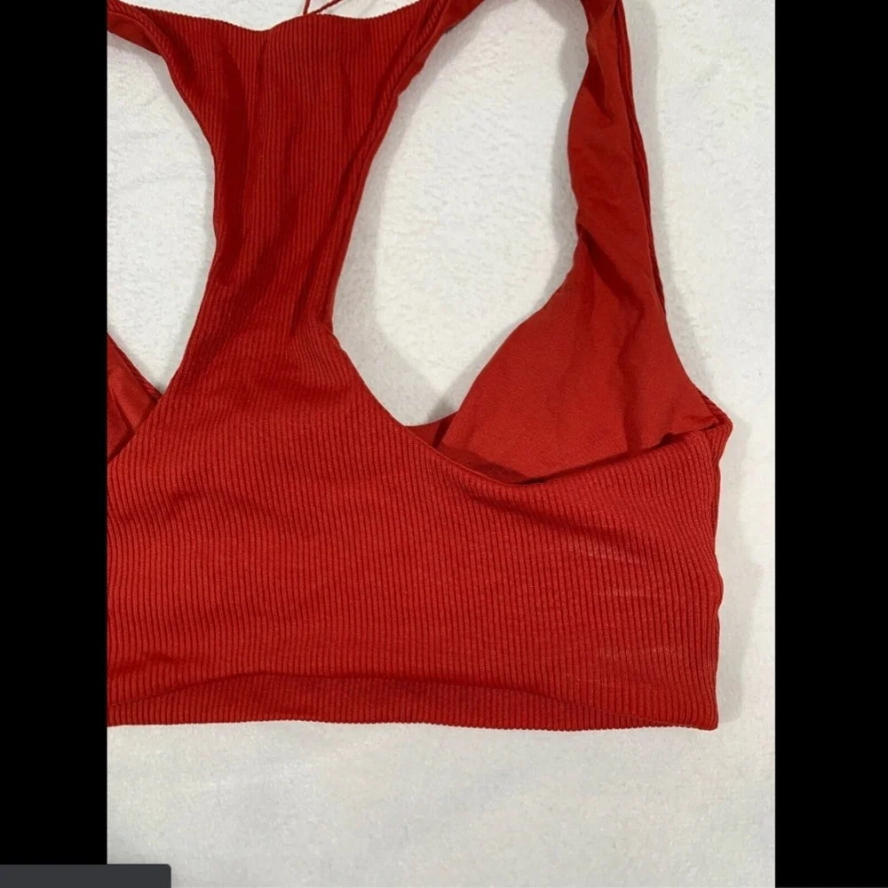 NWT $99 L Space Tara‎ Ribbed Bikini Top in Redwood [SZ XS ]